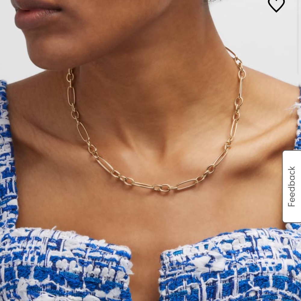 Roberto Coin Alternating Oval Link Cable Chain Necklace 18k